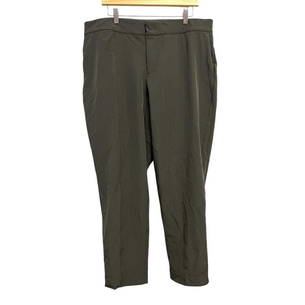 Mondetta Pants‎ Womens 16 Green Gray Stretch Ankle Cropped Travel Casual Comfort